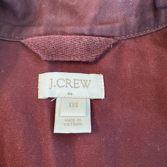 J.Crew Factory Relaxed Boyfriend Field Jacket, Maroon, SZ XXS - Picture 3 of 4